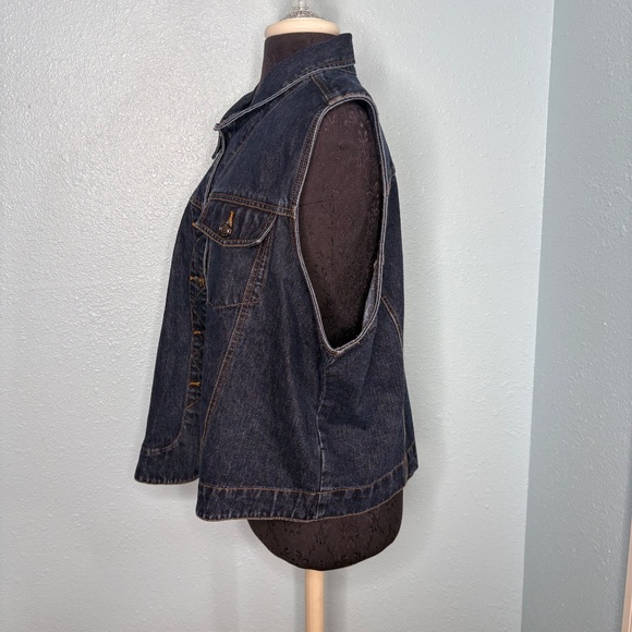 Vintage St. John's Bay Blue Denim Jean Plus Size Vest - Picture 2 of 11